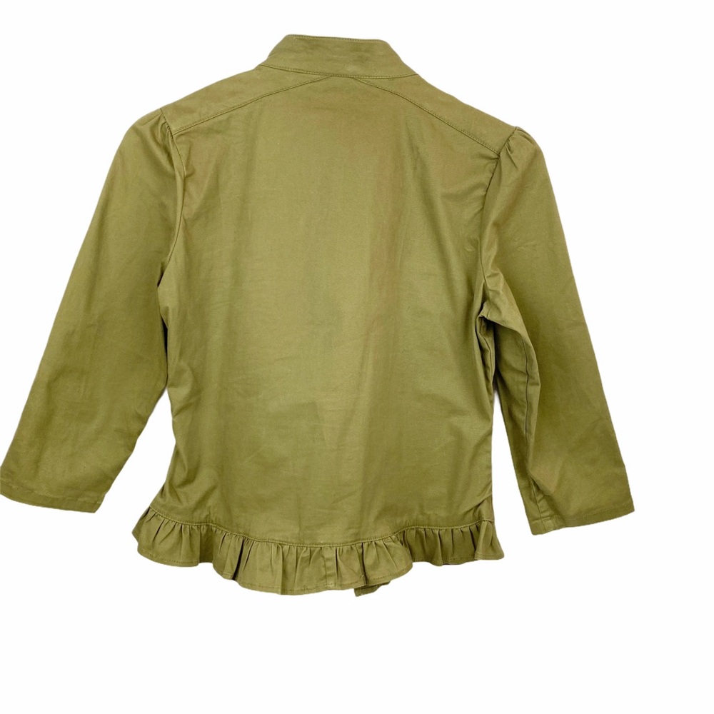 MOTTO Olive Army Green Jacket Ruffled XS - Picture 6 of 6